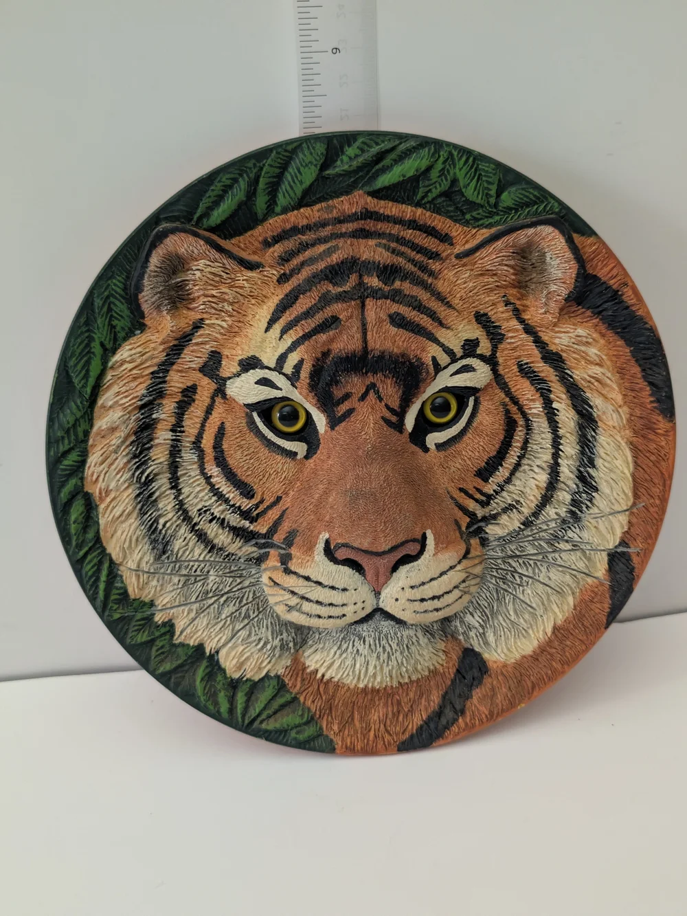 Vtg Franklin Mint Eye of the Tiger 3D Sculptured Collector Plate/Wall Plaque 8.5